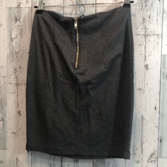 Solemio Charcoal Gray Pencil Skirt Medium - Picture 2 of 9